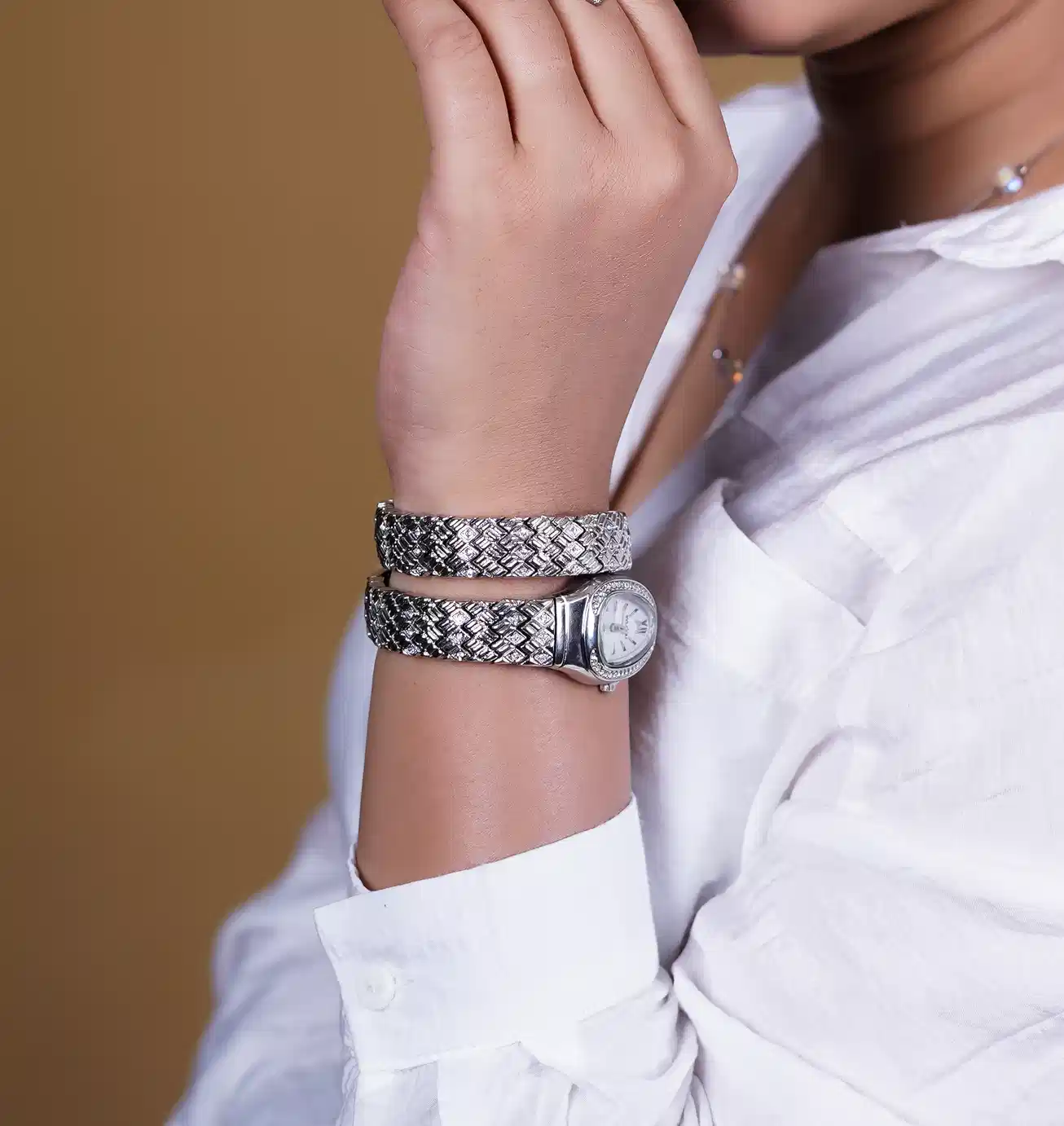 Heritage Weave Silver Watch 